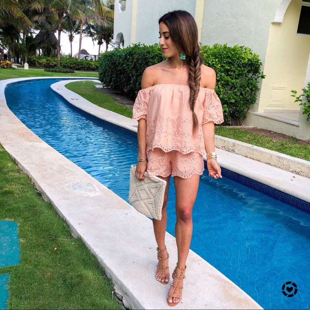 Two piece eyelet set worn once